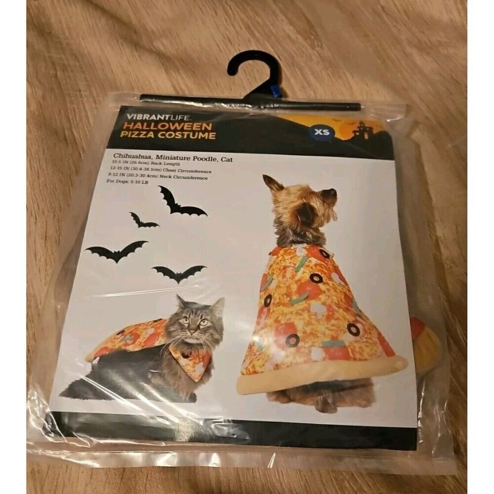 Pet Halloween Costume Cat/SM Dog "Slice of Pizza" So Cute, Xs 5-10 Lb